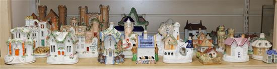 A quantity of Staffordshire cottages etc